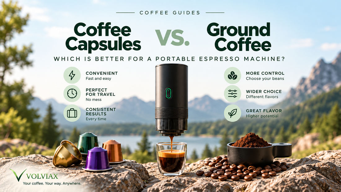 Coffee capsules vs ground coffee for portable espresso machines